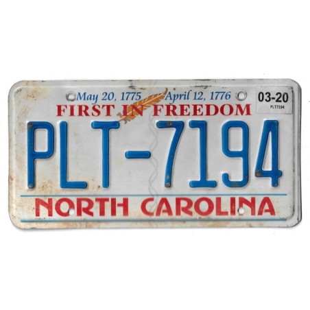 NORTH CAROLINA PLT 7194