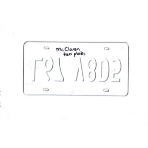 THE MAN FROM TORONTO McLaren's Hero License Plate Original Prop