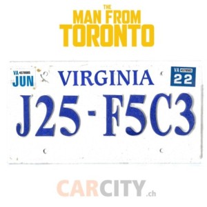 THE MAN FROM TORONTO Marty's Van License Plate Original