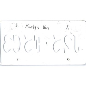 THE MAN FROM TORONTO Marty's Van License Plate Original