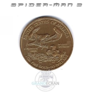 SPIDERMAN 2 First National Bank Gold Bullion Coin Original Movie Prop