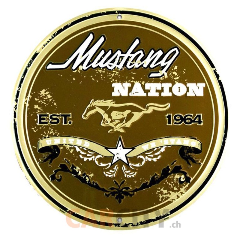 Enseigne Mustang Nation 30cm