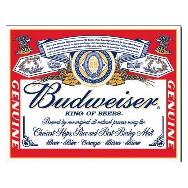 Panneau métal Budweiser