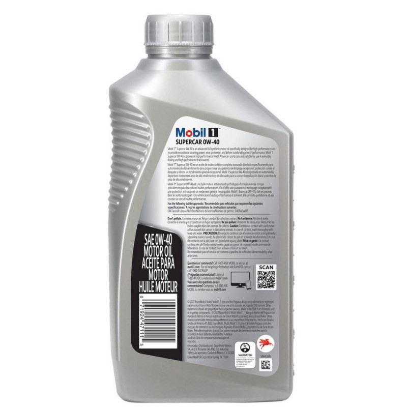 MOBIL 126870 Supercar 0W-40; 1 quart