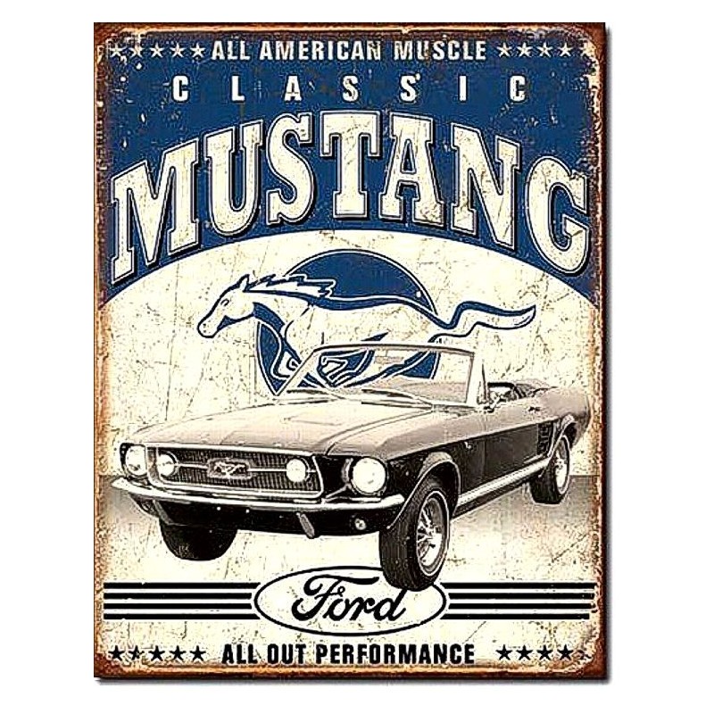 Ford Classic Mustang Metal Tin Sign 31x41cm