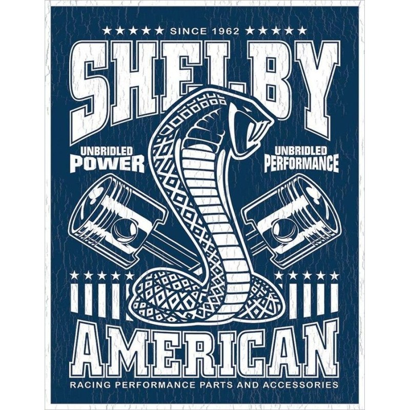 Shelby Unbridled Metal Tin Sign 31x41cm