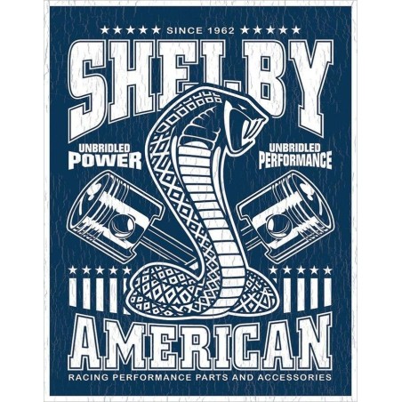 Shelby Unbridled Metal Tin Sign 31x41cm