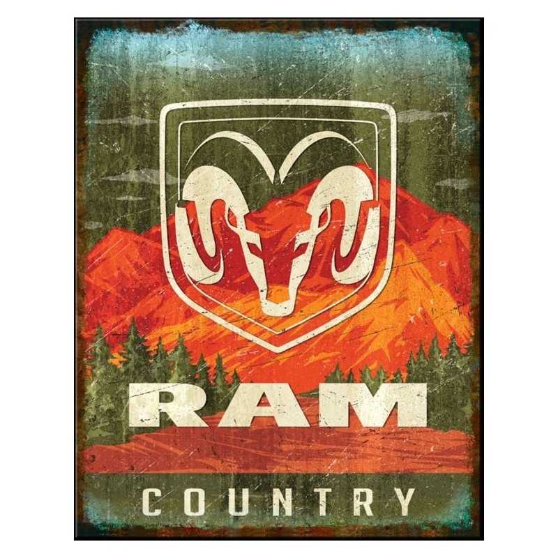 Ram Country Metal Sign 30x44cm