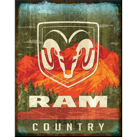 Ram Country Metal Sign 30x44cm
