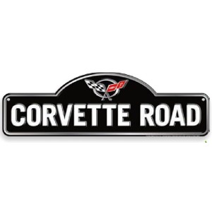 Chevy Corvette Road Sign  15x45cm