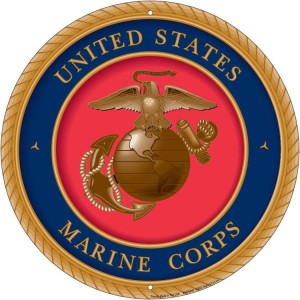 Marines Eagle Globe 12 inch Round Sign 30cm