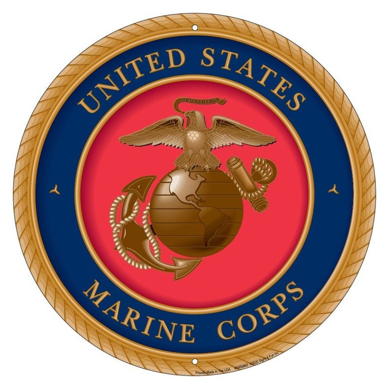Marines Eagle Globe 12 inch Round Sign 30cm