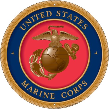 Marines Eagle Globe 12 inch Round Sign 30cm