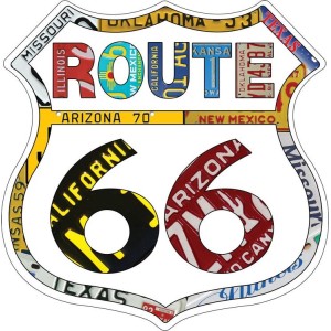 Route 66 Plate Border Shield 28x29cm