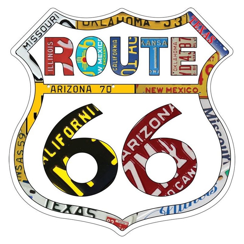 Route 66 Plate Border Shield 28x29cm