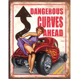 Legends - Dangerous Curves Metal Sign 31x41cm