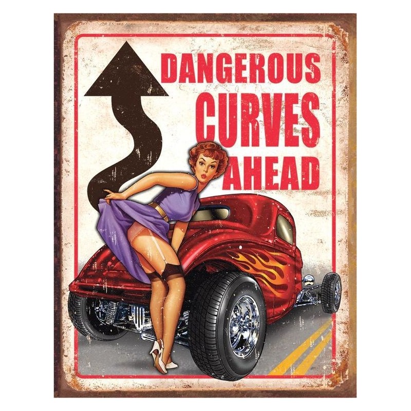Legends - Dangerous Curves Metal Sign 31x41cm