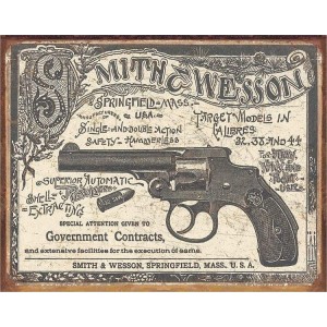 Smith & Wesson - 1892 Gov. Contracts Metal Sign 31x41cm