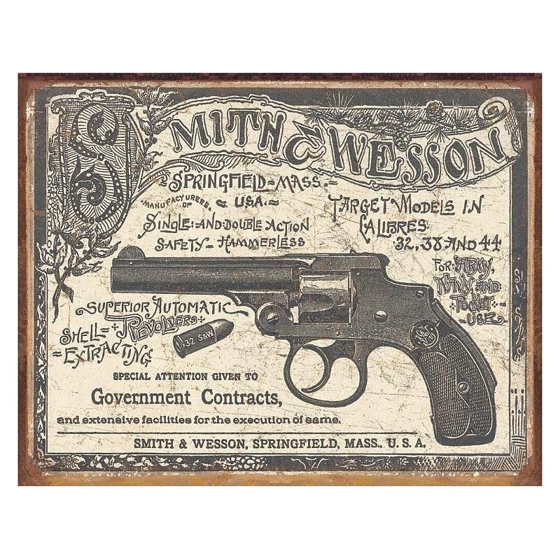 Smith & Wesson - 1892 Gov. Contracts Metal Sign 31x41cm