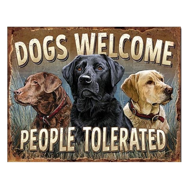 Dogs Welcome Metal Sign 31x41cm