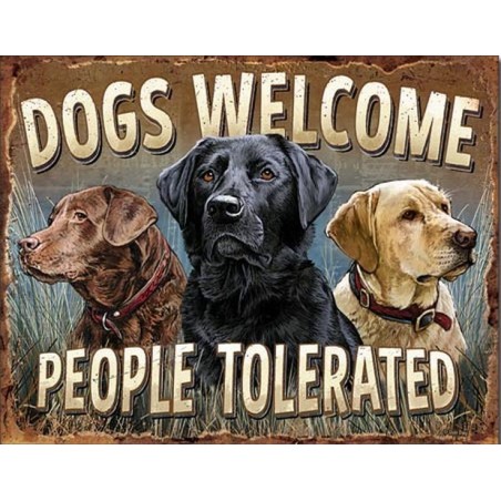 Dogs Welcome Metal Sign 31x41cm
