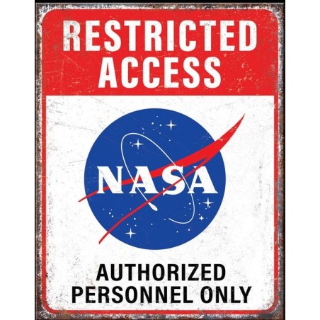 NASA Restricted Metal Sign 31x41cm