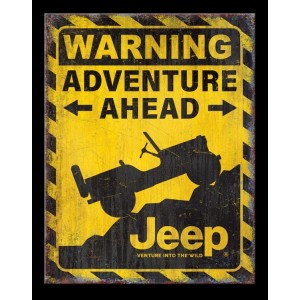 Jeep Adventure Ahead Metal Sign 31x41cm