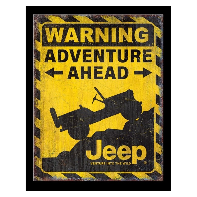 Jeep Adventure Ahead Metal Sign 31x41cm