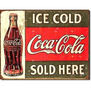 Coke Ice Cold Bottle Metal Tin Sign 31x41cm