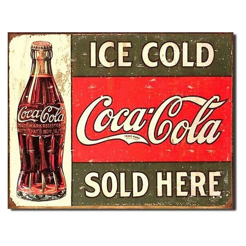 Coke Ice Cold Bottle Metal Tin Sign 31x41cm