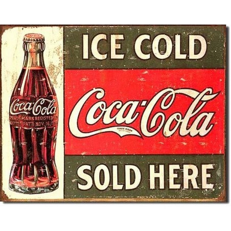Coke Ice Cold Bottle Metal Tin Sign 31x41cm