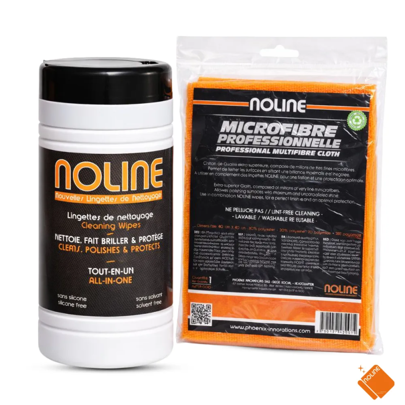 Noline Pack 80 lingettes + microfibre premium