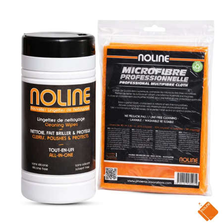 Noline Pack 80 lingettes + microfibre premium