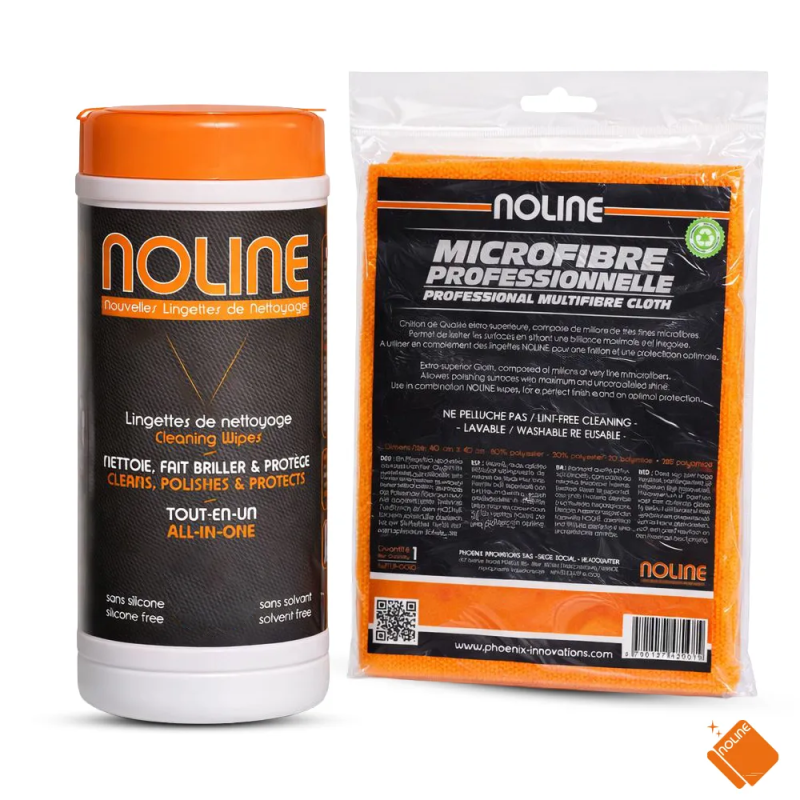 Noline Pack 30 lingettes + microfibre premium