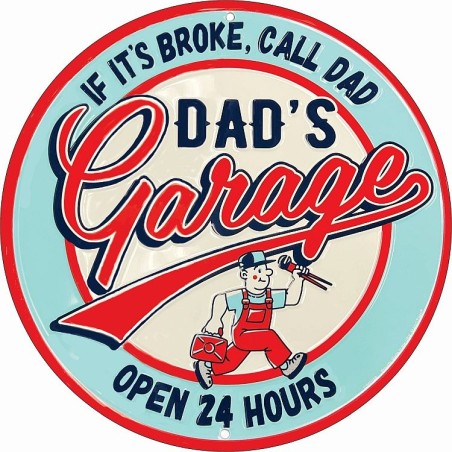 Dad's Garage II Round Sign 30cm