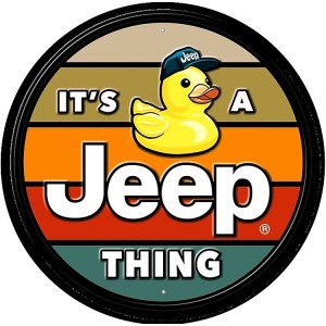 Jeep Duck Round Sign 30cm
