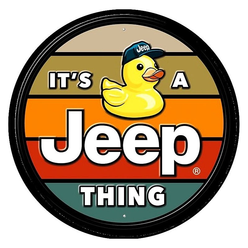 Jeep Duck Round Sign 30cm