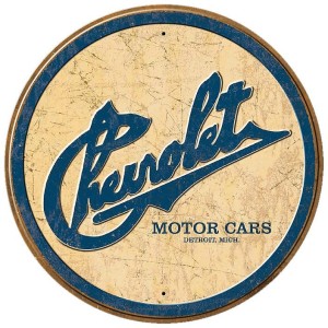 Chevy Historic Logo Round Sign 30cm