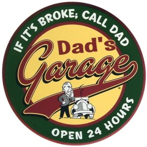 Dad's Garage 24 inch Large Round Sign 60cm
