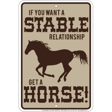 Stable Relationship Sm. Parking Sign 21x31cmm