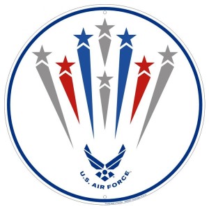 Air Force Stars 12 inch Round Sign  30cm