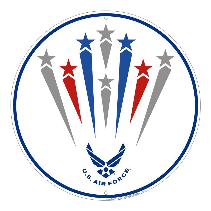 Air Force Stars 12 inch Round Sign  30cm
