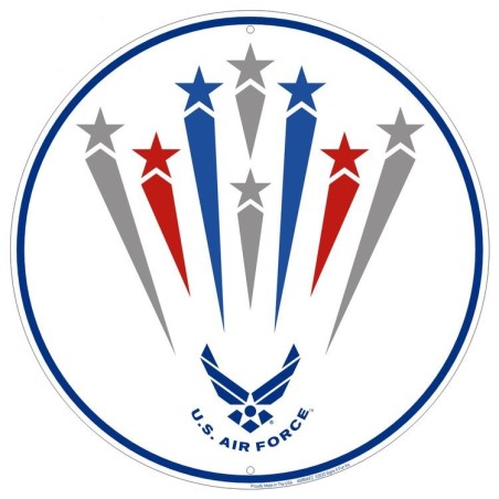Air Force Stars 12 inch Round Sign  30cm