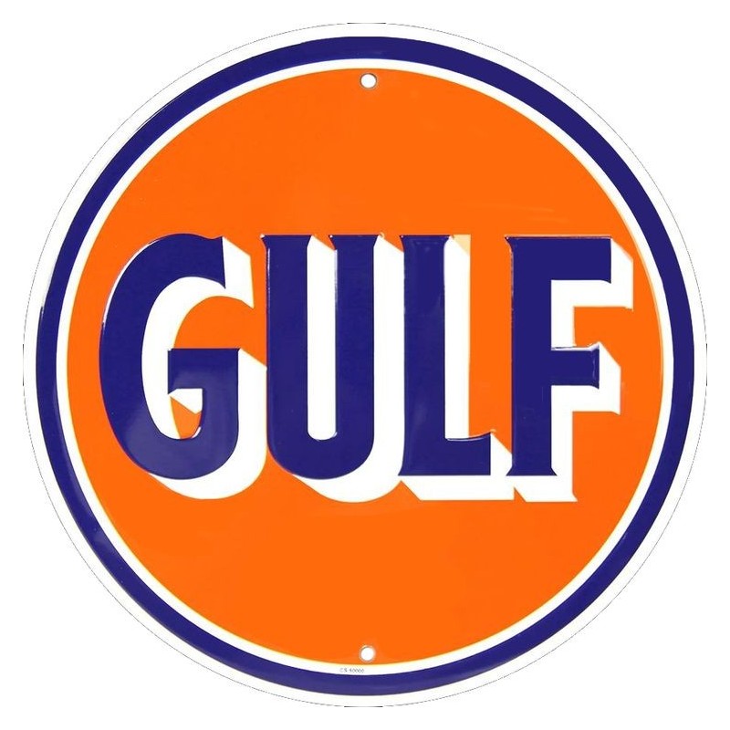 Gulf Gas Oil Round Sign 30cm