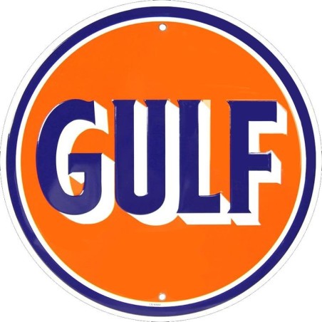 Gulf Gas Oil Round Sign 30cm
