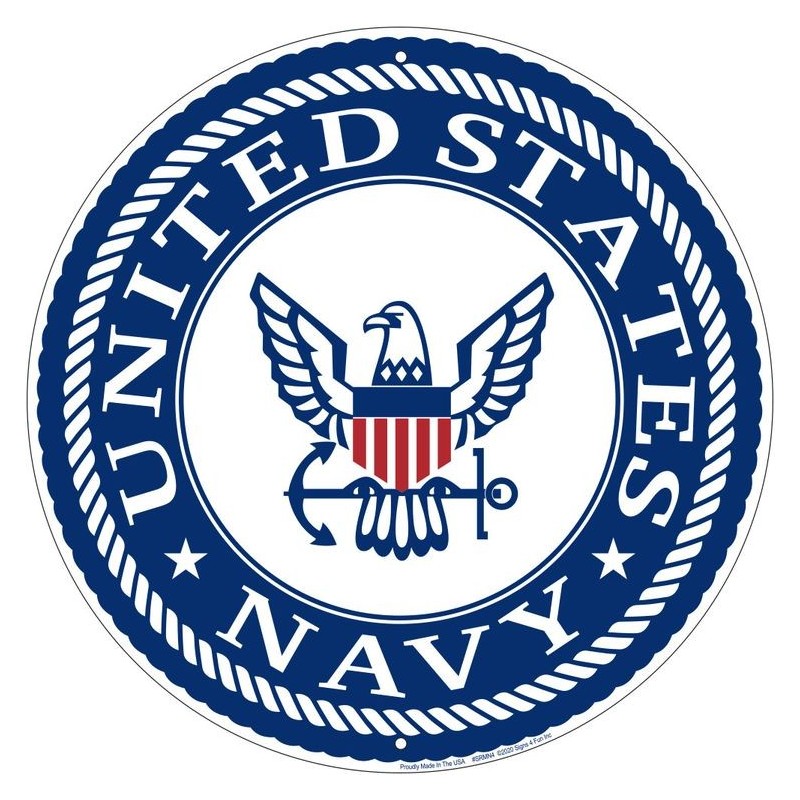 Navy Emblem 12 inch Round Sign 30cm