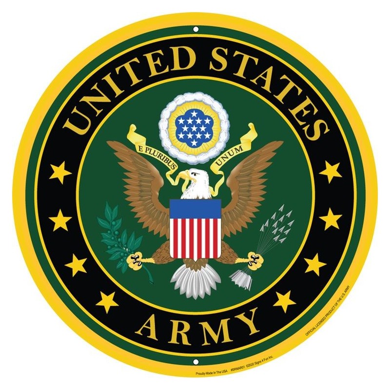 Army Emblem 12 inch Round Sign 30cm